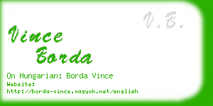 vince borda business card